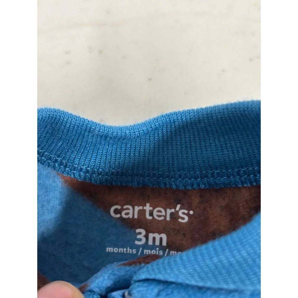 Carters Baby 3M Fleece Footed‎ Sleepers 3 Pack Pumpkin Sports Bear Blue Orange